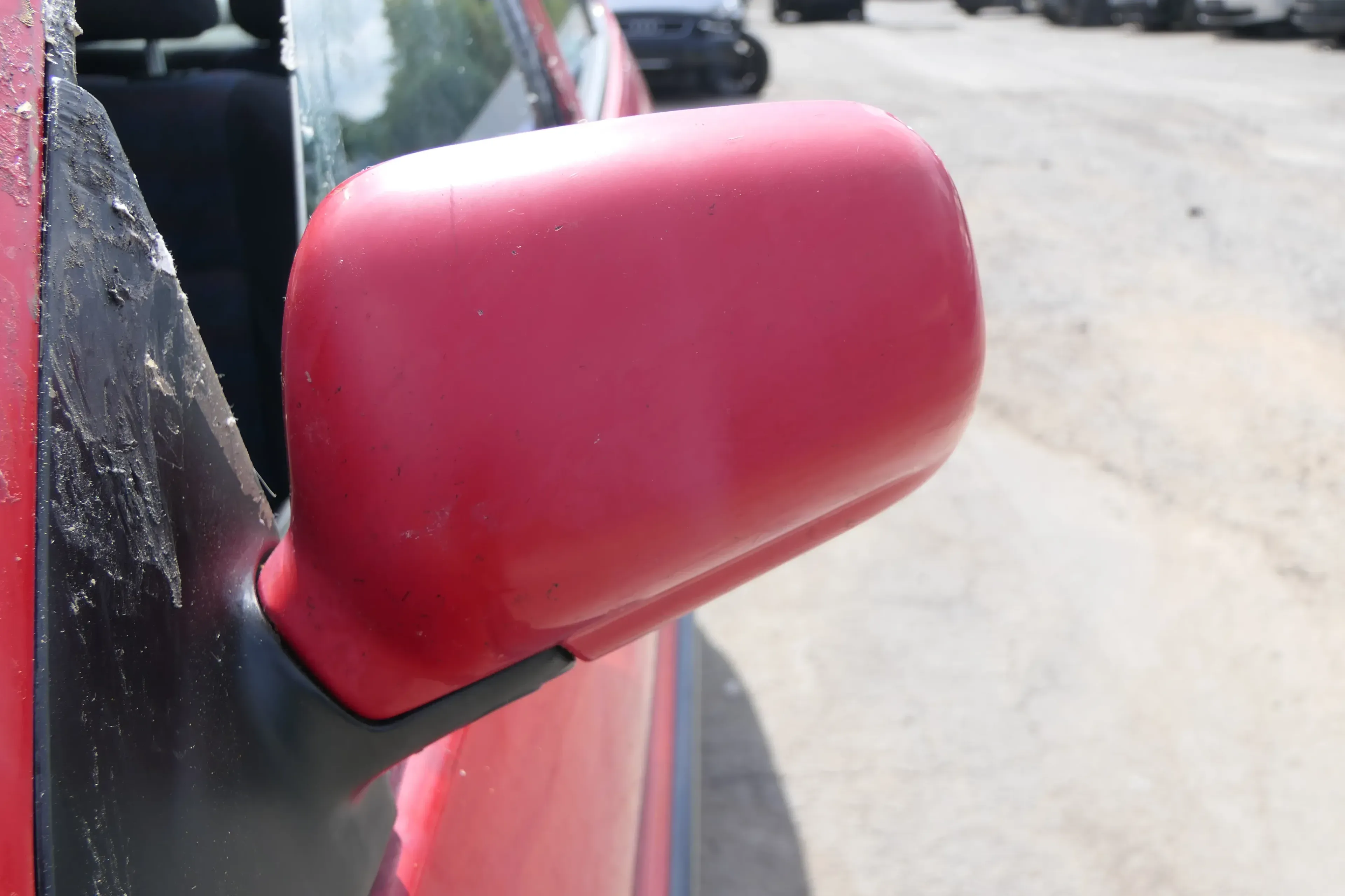 VW Polo 6N elektrischer Spiegel Außenspiegel links außen mit Glas rot LP3G - Bild 1