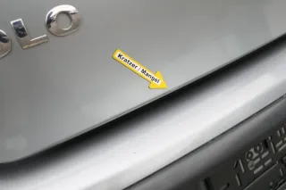 Polo 9N3 9N Heckklappe Kofferraumklappe Klappe silber LA7R grau silber --- Delle - Bild 5