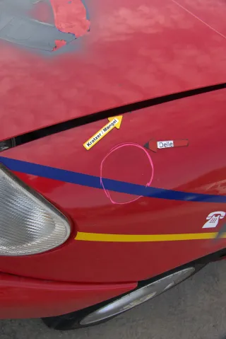 VW Sharan 7M Kotflügel links vorne rot bis ca. Ende 1999 passend - Mängel - Bild 3