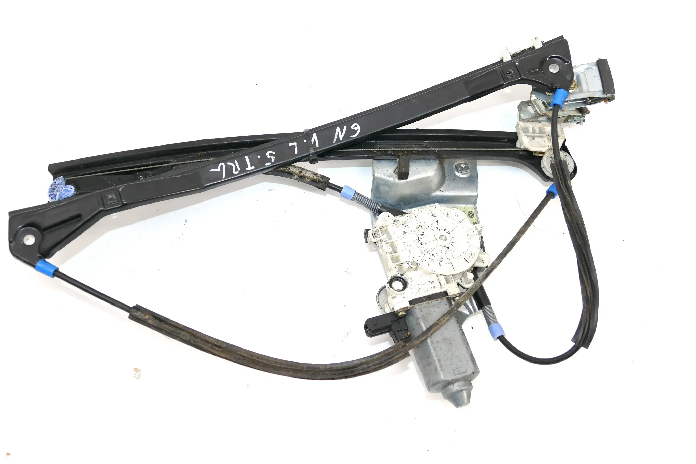 VW Polo 6N elektrischer Fensterheber Motor + Gestänge vorne links 4/5-Türe - Bild 1