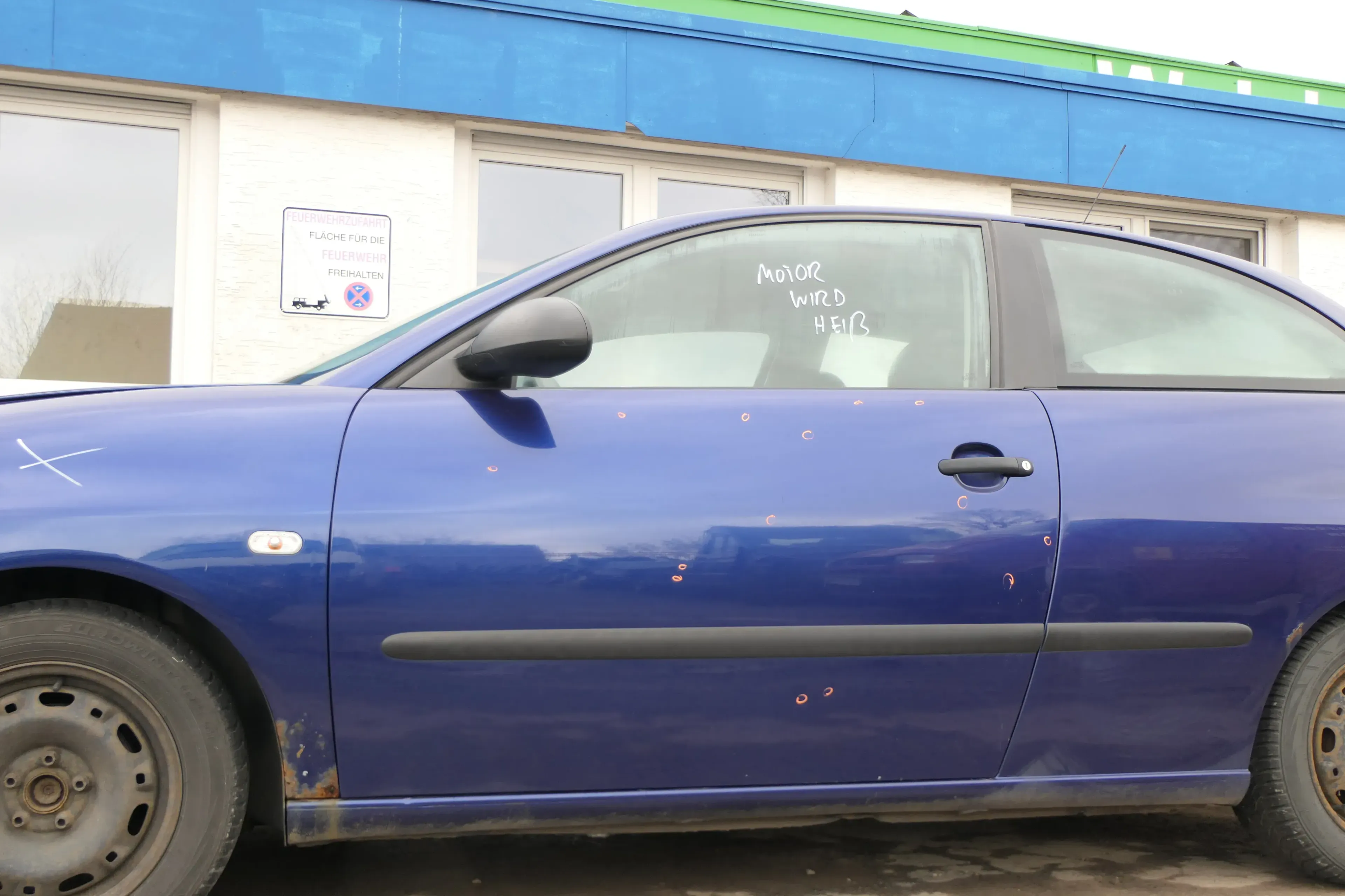 Seat Ibiza 6L Tür Fahrertür 2/3-Türer vorne links blau LS5S - Bild 1