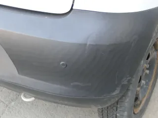 VW Fox 5Z Stoßstange hinten Stoßfänger schwarz matt unlackiert - Bild 6