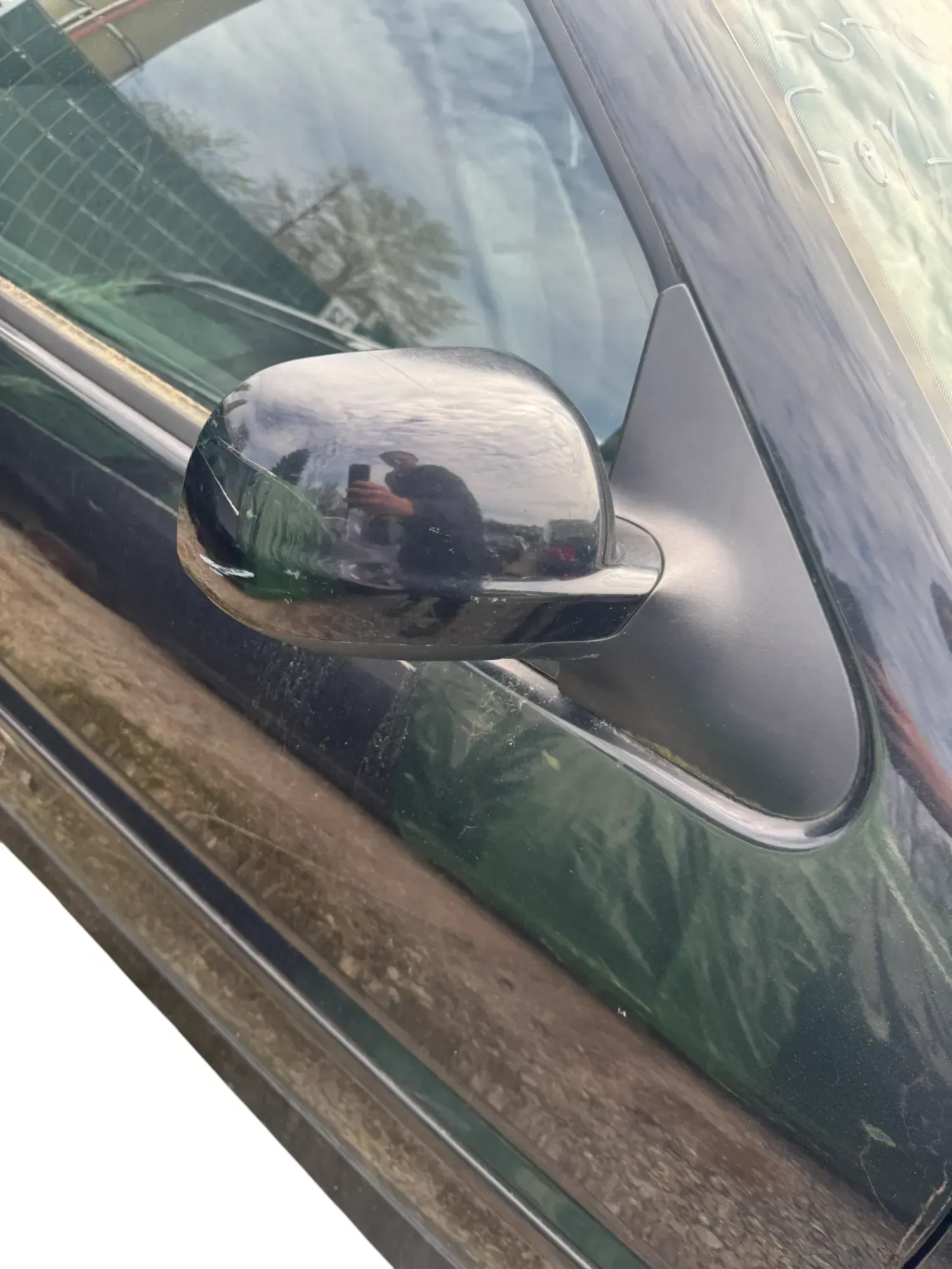 VW Polo 6N2 manueller Spiegel Außenspiegel rechts außen schwarz LC9Z - Bild 1