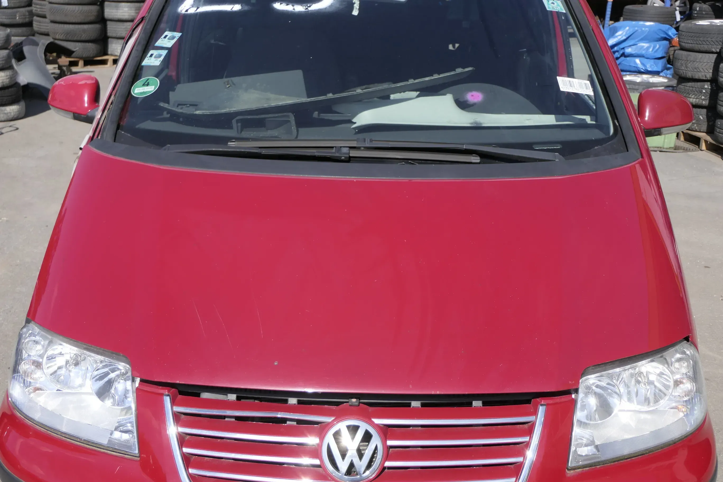 VW Sharan 7M Motorhaube Klappe Haube vorn vorne rot LK3A abca.Bj2000passend - Bild 1