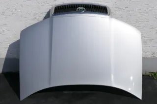 Skoda Fabia 6Y Motorhaube KLappe vorne silber grau LF7T mit Grill-Ecke geknickt - Bild 1