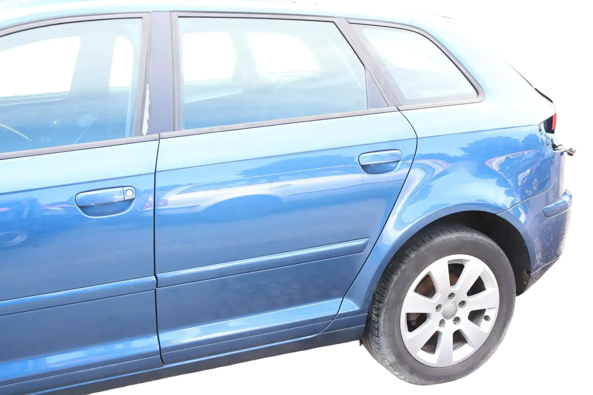 Audi A3 8P 4/5-Türer Tür hinten links Türblatt mit Rahmen blau LZ5C - Bild 1