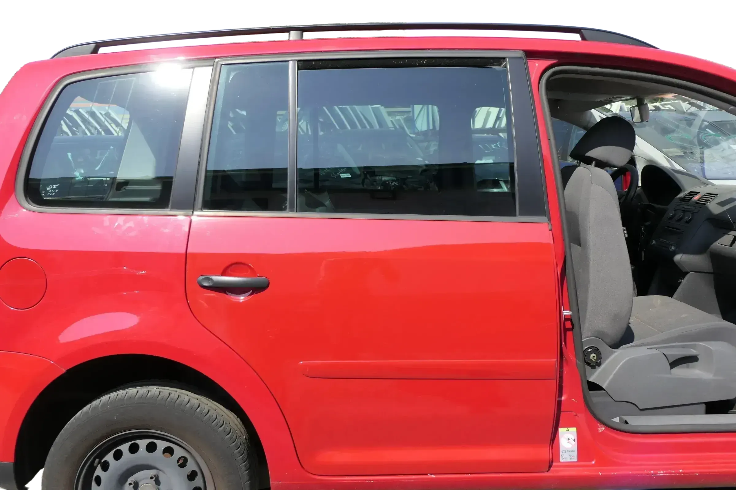 VW Touran 1T 1T3 Tür hinten rechts rot LY3D mit Scheibe - ohne Anbauteile - Bild 1