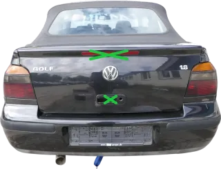 Golf 4 1E Cabrio Heckklappe Kofferraumklappe hinten Klappe blau LC5U ohneAnbaute - Bild 1