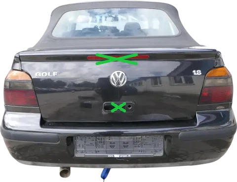 Golf 4 1E Cabrio Heckklappe Kofferraumklappe hinten Klappe blau LC5U ohneAnbaute