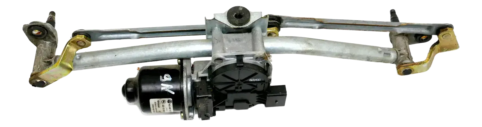 VW Polo 9N 9N3 Wischermotor Wischer Motor mit Gestänge 6Q1955113A vorn - Bild 1