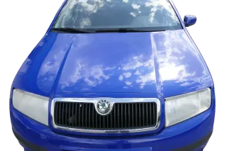 Skoda Fabia 6Y Motorhaube Klappe vorne blau LF5K mit Grill vorn - Bild 1
