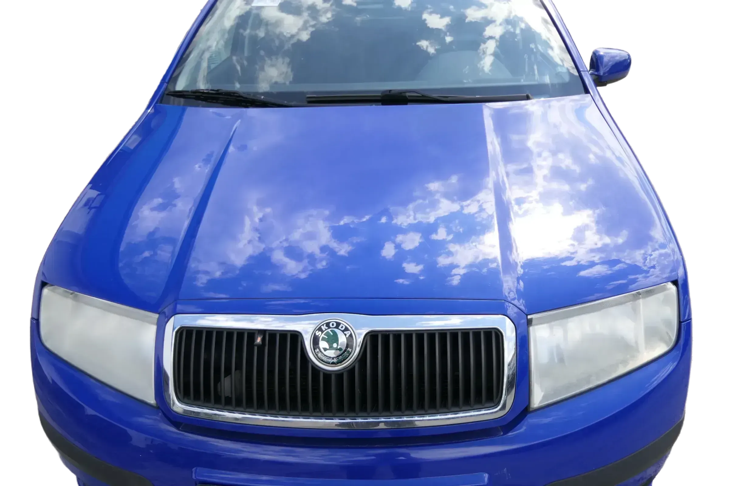 Skoda Fabia 6Y Motorhaube Klappe vorne blau LF5K mit Grill vorn - Bild 1