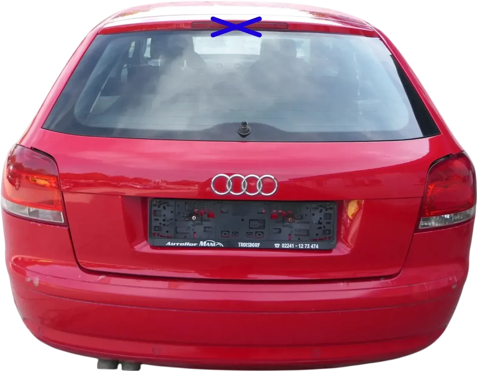 Audi A3 8P 2/3-Türer Heckklappe Klappe hinten rot LY3J 2/3-Türer Scheibe - Bild 1