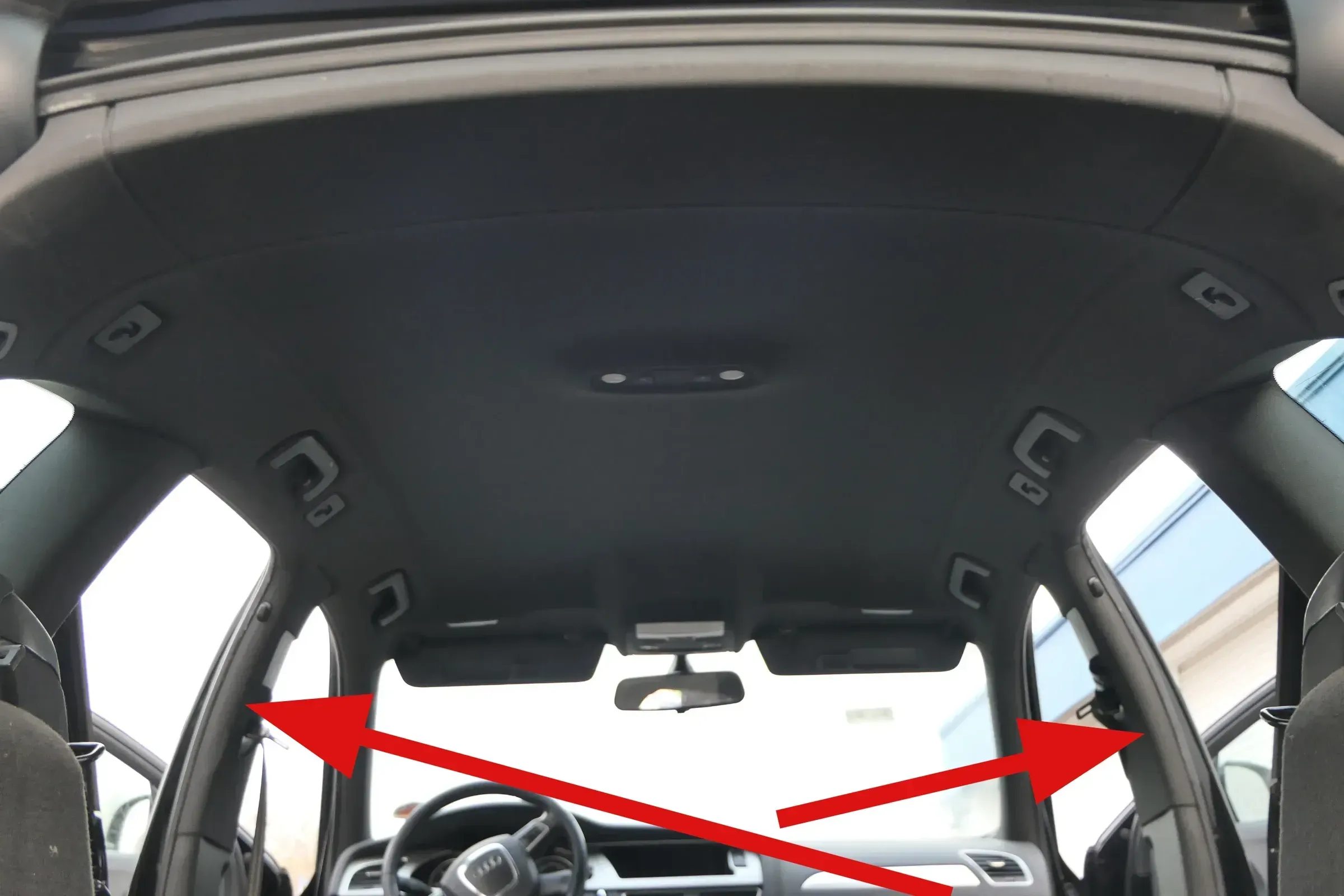 2x A4 8K B-Säulen Verkleidung rechts + links vorne Abdeckung oben schwarz - Bild 1
