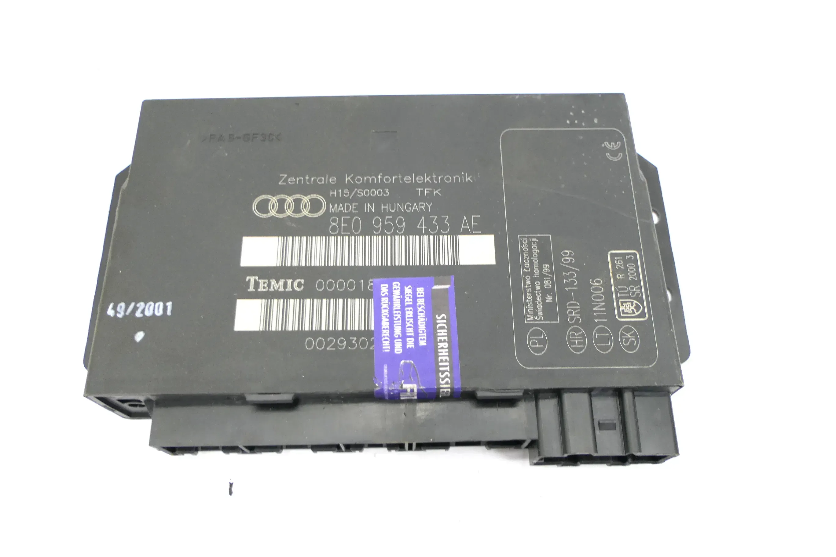 Audi AA 8E B6 Steuergerät Komfortsteuergerät 8E0959433AE Komfort KSG - Bild 1