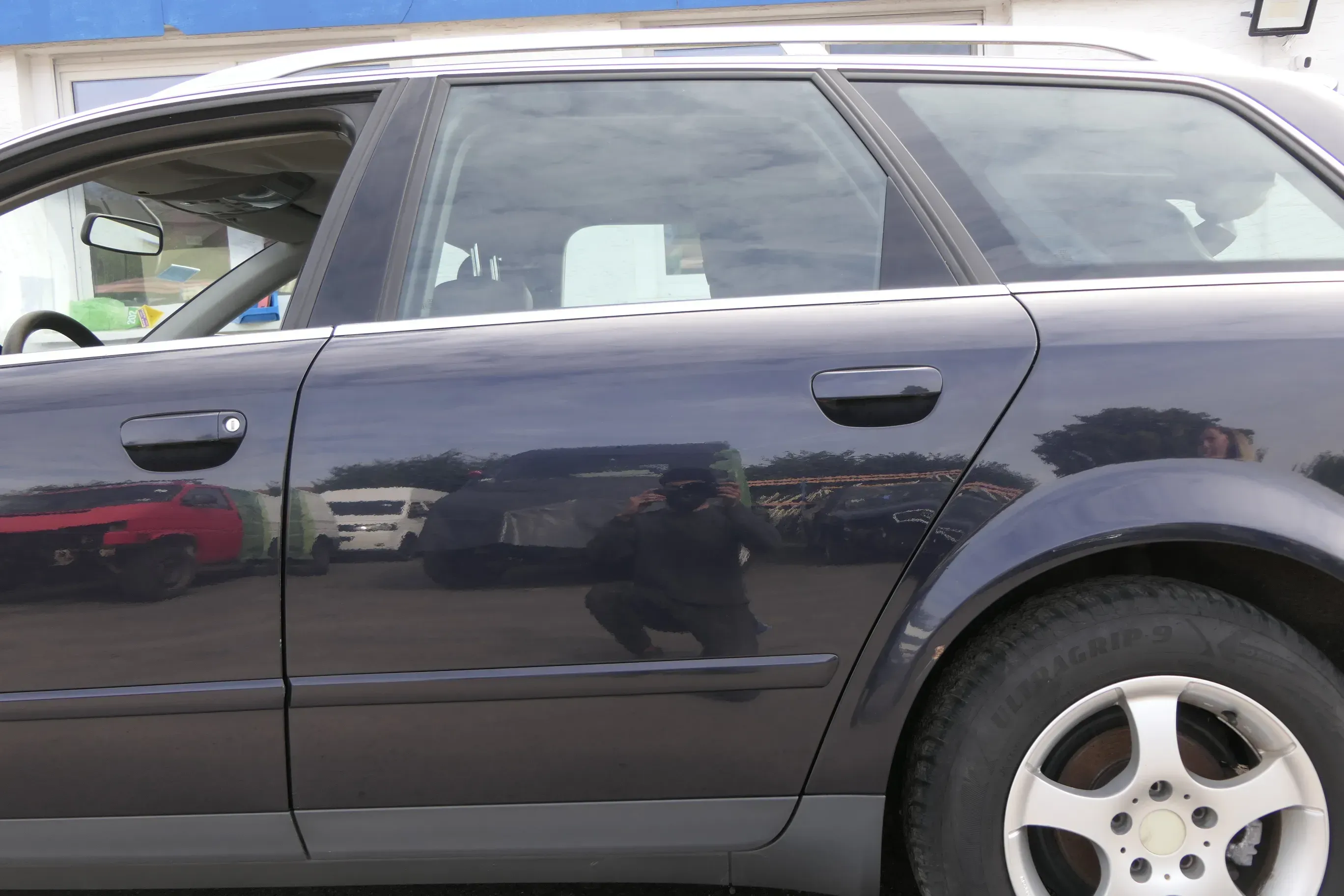 Audi A4 B6 8E Türblatt Tür hinten links blau LZ5L Kombi Avant + Rahmen - Bild 1
