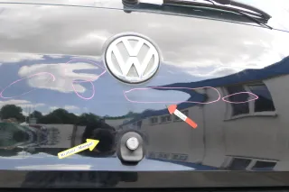 VW Fox 5Z Heckklappe Kofferraumklappe Klappe hinten + Scheibe schwarz L041 DELLE - Bild 3
