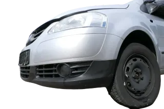 VW Fox 5Z Stoßstange vorne Stoßfänger silber LA7W mit Grill - Bild 2