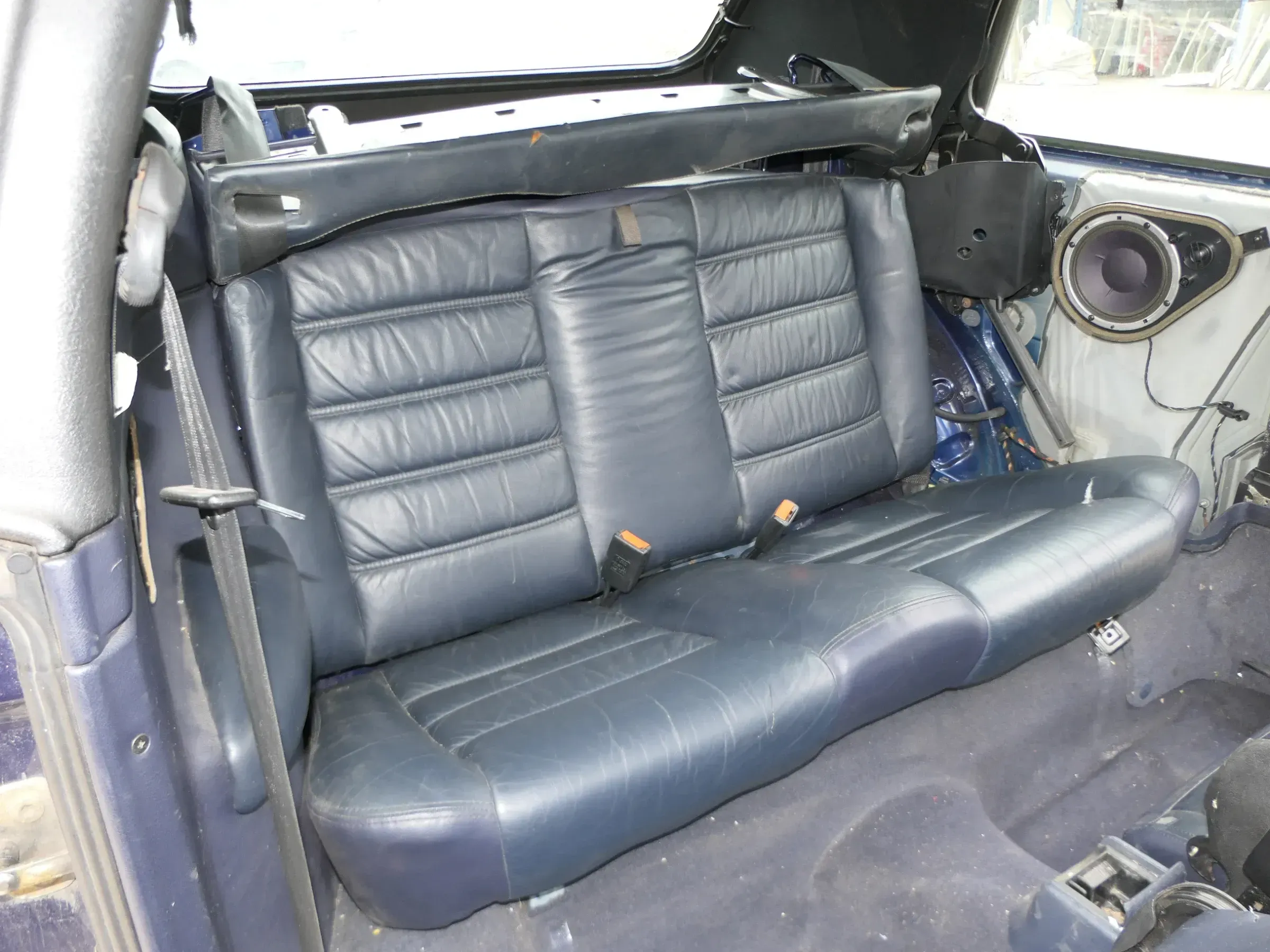 VW Golf 3+4 1E Cabrio Sitz Sitze hinten Rückbank Rücksitzbank Leder blau - Bild 1