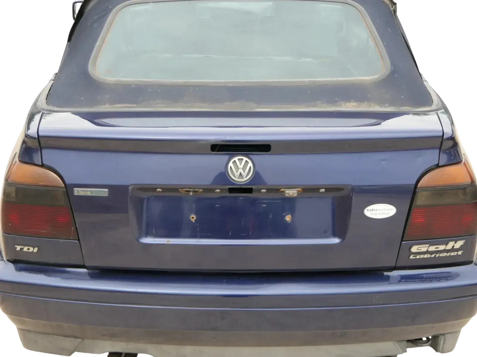 Golf 3 1E Cabrio Heckklappe Kofferraumklappe hinten Klappe blau LC5U ohneAnbaute - Bild 1