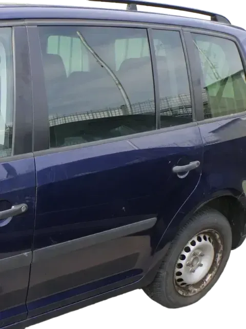 VW Touran 1T 1T3 Tür hinten links blau LB5N mit Scheibe, komplett