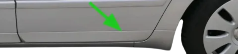 A4 B7 8E NUR Zierleiste Leiste Abdeckung Tür hinten links unten silber LY7W