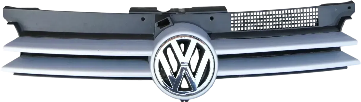 VW Golf 4 Grill Kühlergrill VW Zeichen Logo silber LB7Z - Bild 1