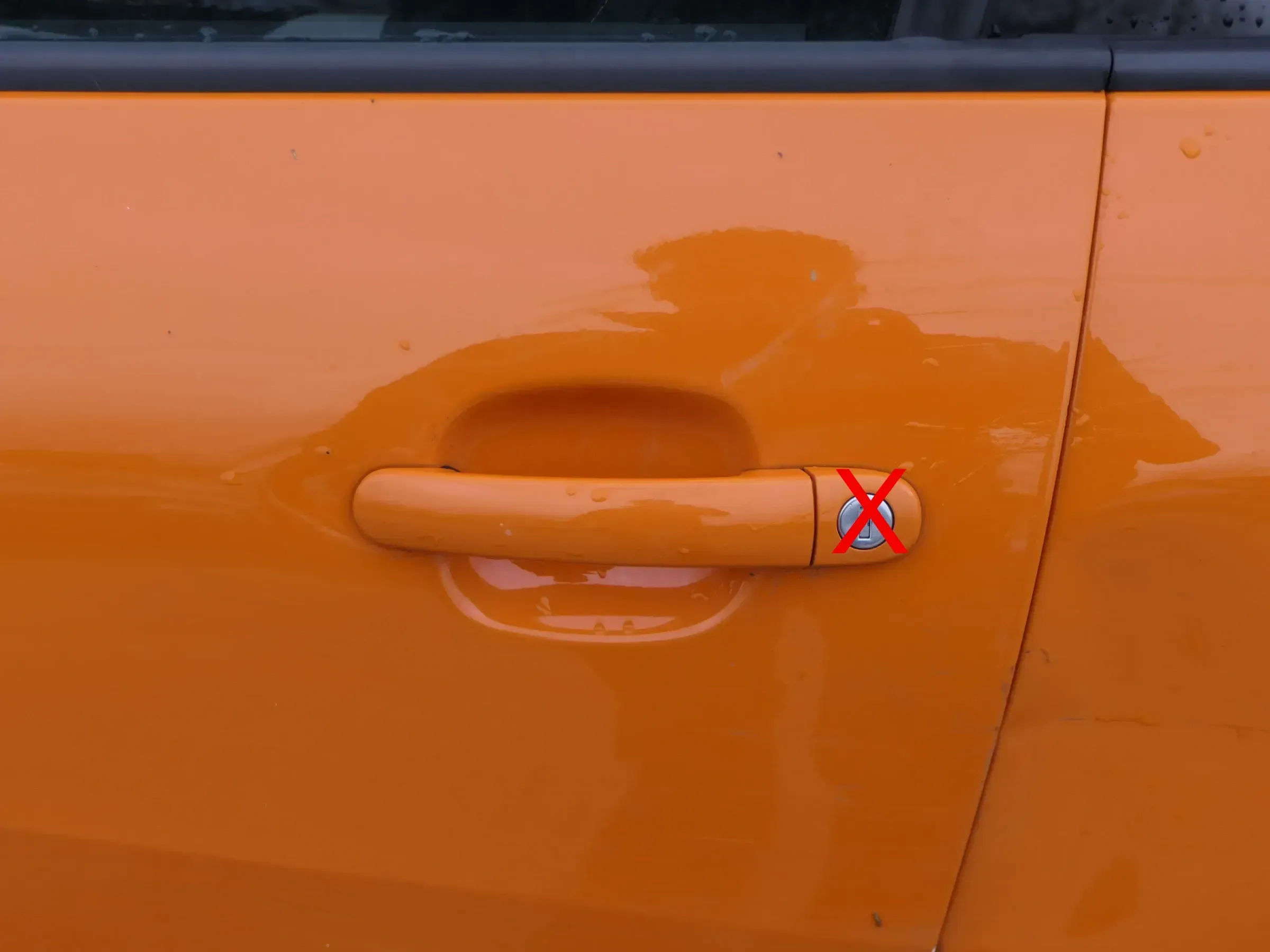 1x Polo Türgriff Tür Griff hinten/vorne links/rechts außen orange LP2C - Bild 1