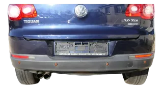 Tiguan 5N Facelift Stoßstange hinten Heckstoßstange Stoßfänger blau LH5X für PDC - Bild 1