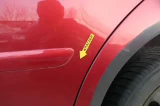 VW Golf Plus 5M Tür hinten links rot LA3X - mit Rahmen - Bild 9