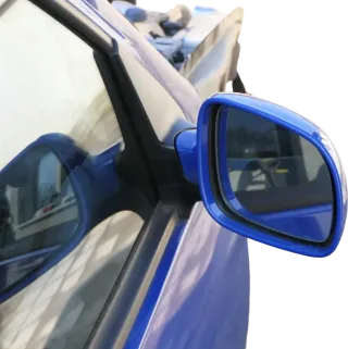 VW Golf 4 Bora manueller Spiegel vorne rechts Außenspiegel blau LW5Z - Bild 1