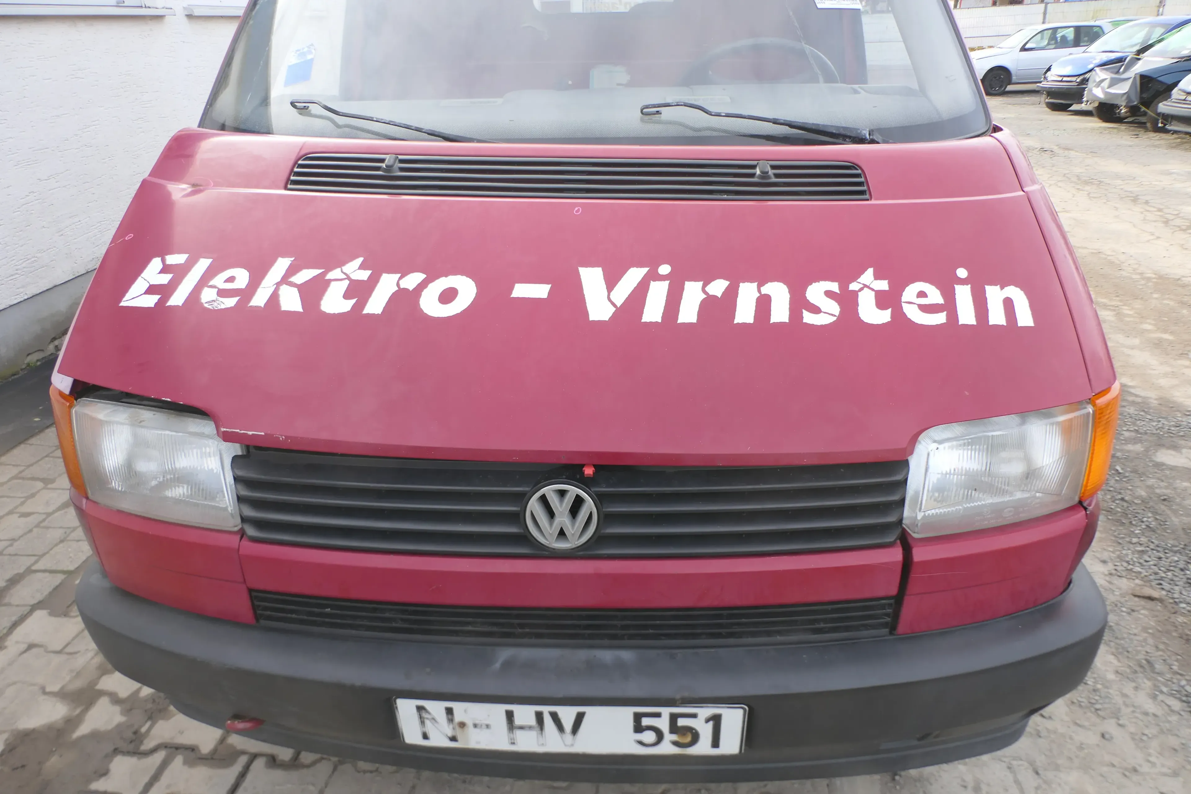 VW T4 Transporter Pritsche Motorhaube Haube Klappe vorne rot LK3A - Bild 1