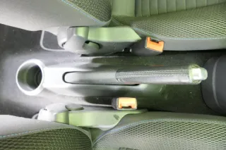 VW Up Mii Handbremse Feststellbremse Handbremshebel schwarz Leder schwarz blau - Bild 1