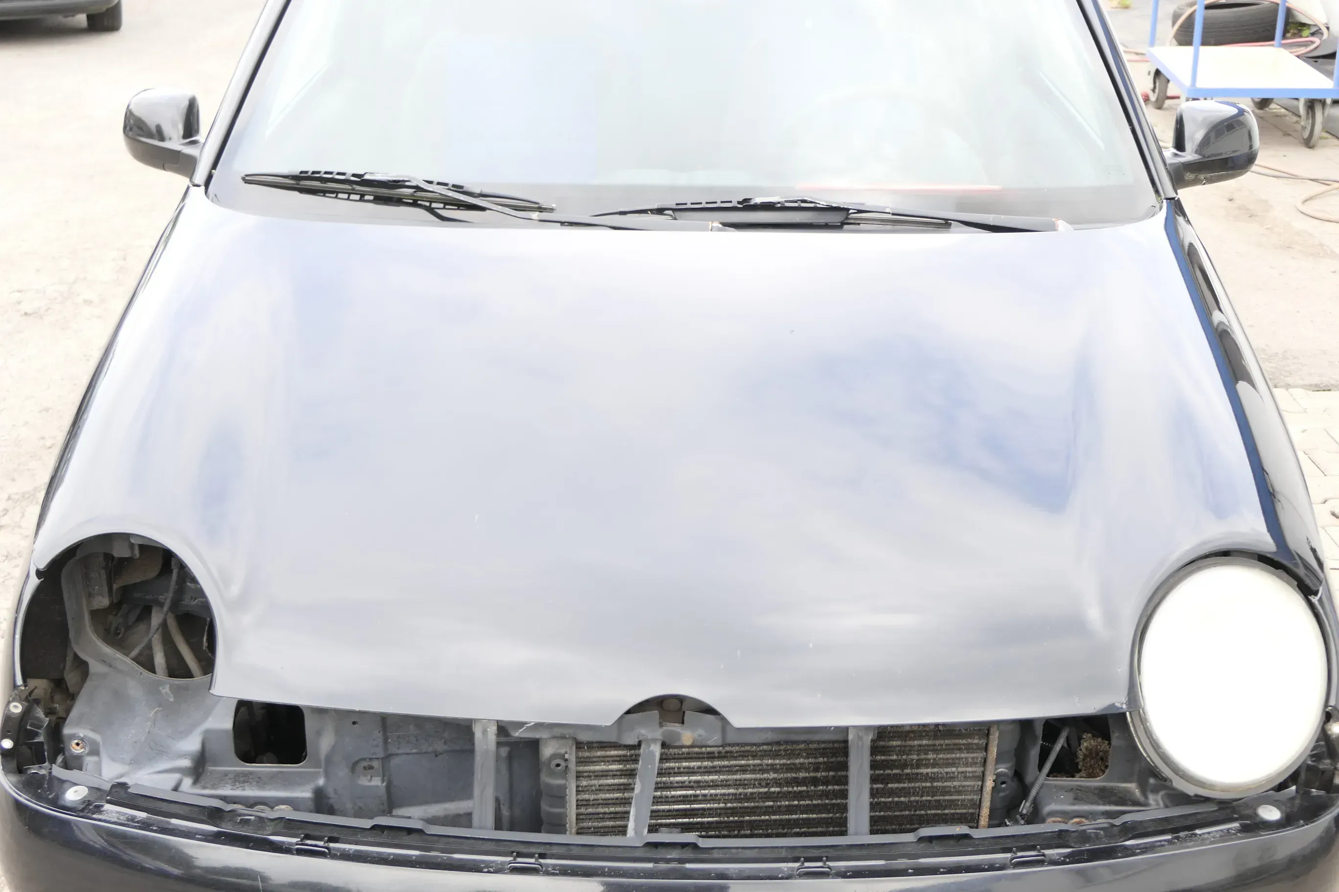 VW Lupo Motorhaube Klappe Frontklappe Haube vorne schwarz L041 uni black - Bild 1