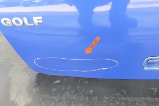 VW Golf 4 Limousine Heckklappe Kofferraumklappe Klappe hinten blau LW5Z - Delle - Bild 5