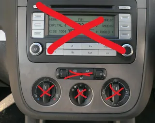VW Golf 5 Mittelkonsole Blende Abdeckung Radio 1K0858069H Verkleidung edelstahl - Bild 1