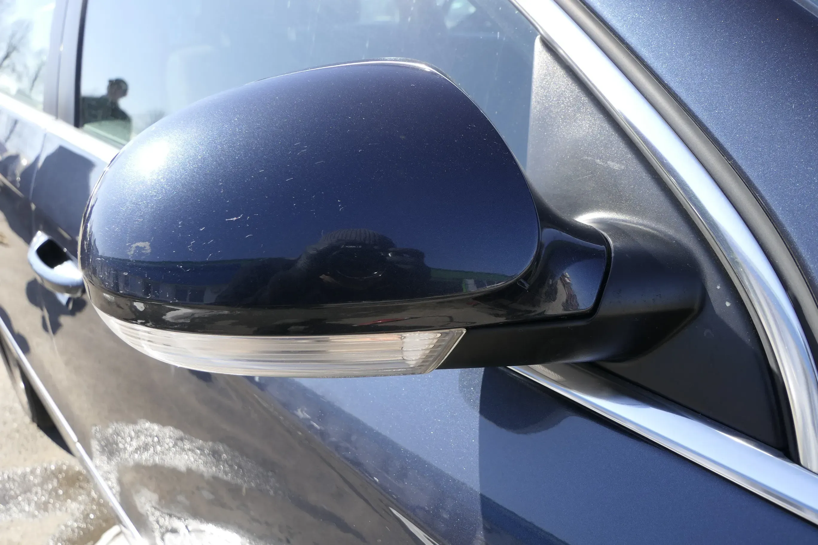 VW Passat 3C elektrischer Spiegel Außenspiegel rechts grau blau LC5F anklappbar - Bild 1