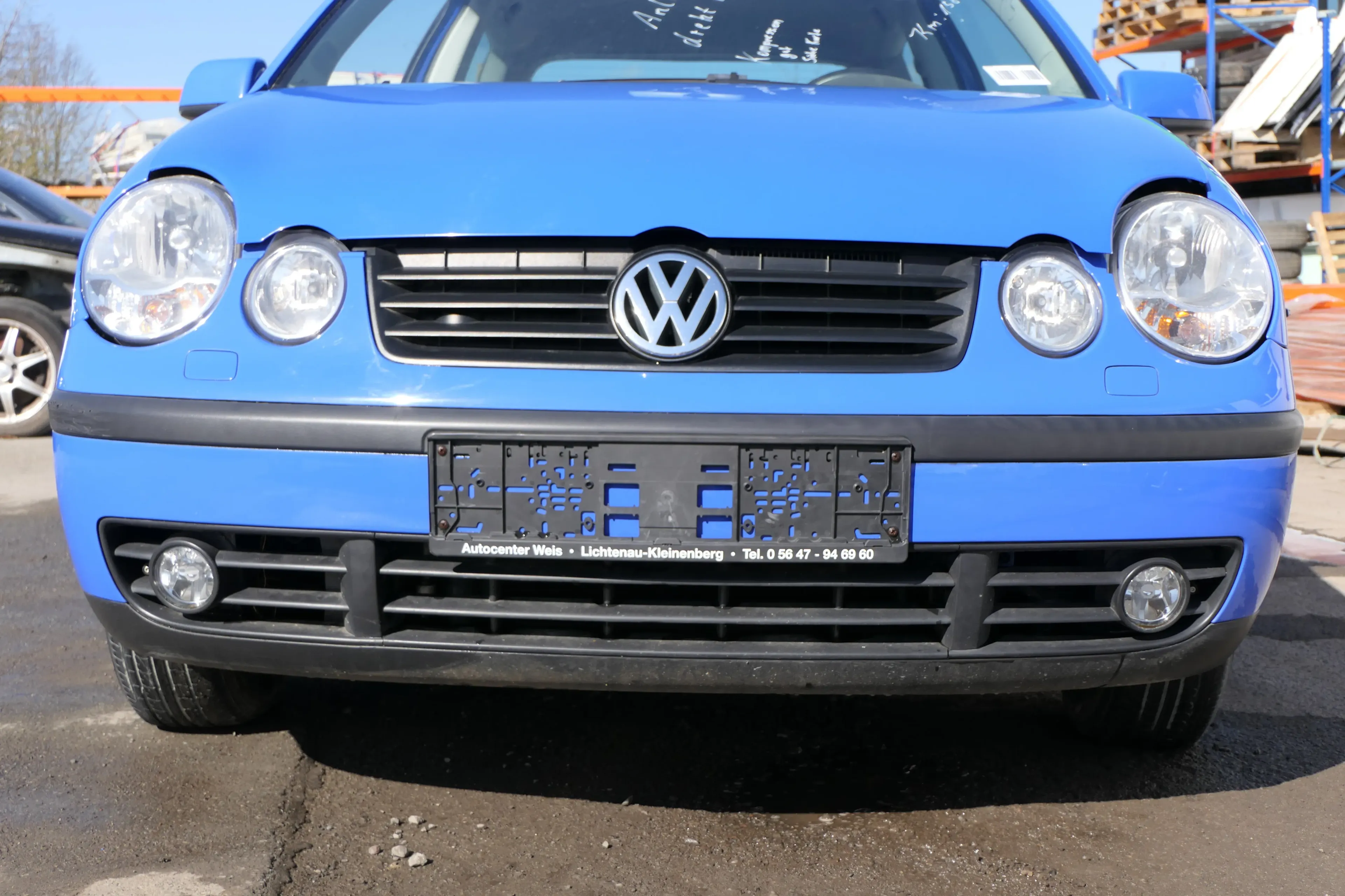 VW Polo 9N Stoßstange Frontstoßstange vorne blau hellblau LA5F SWR - Bild 1