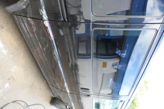 T4 Transporter Tür rechts Schiebetür mit Scheibe Multivan Caravelle schwarz LC9Z - Bild 6