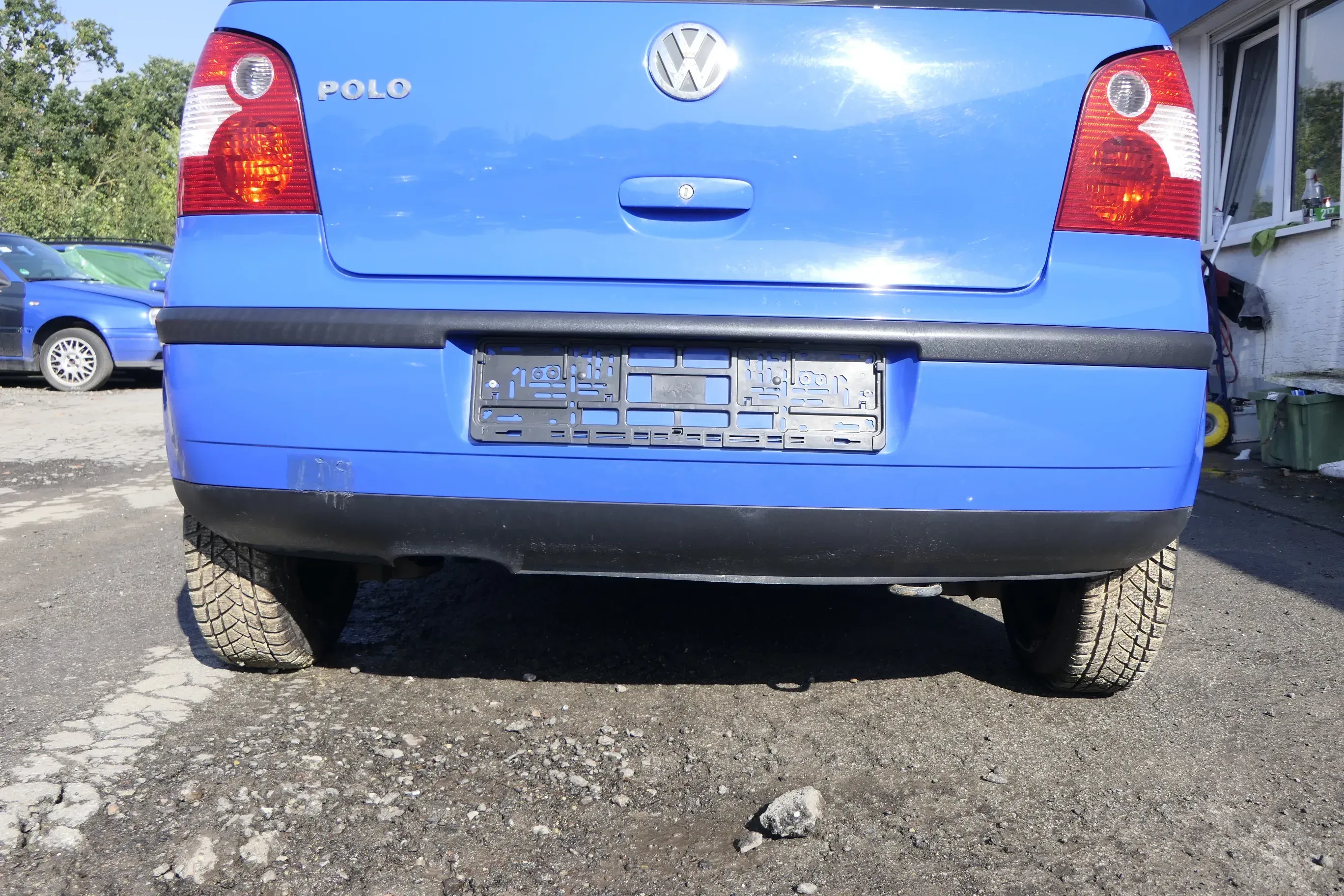VW Polo 9N 9N3 Stoßstange hinten Heckstoßstange Stoßfänger blau LA5F - Bild 1