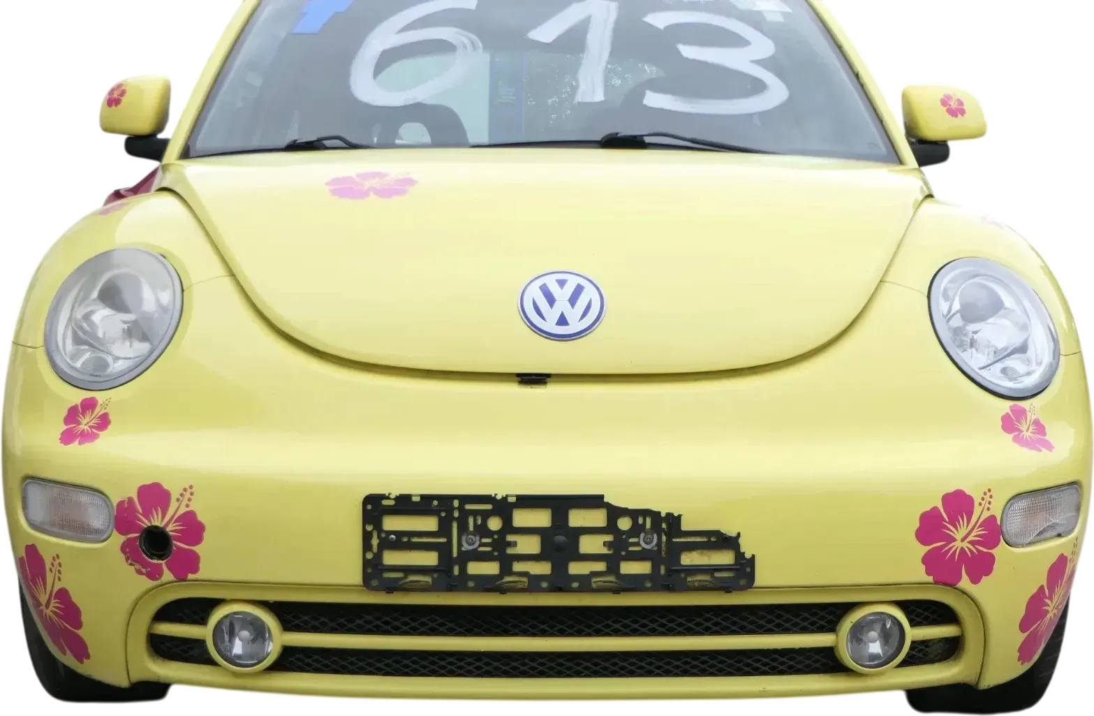 New Beetle 9C Stoßstange vorne Stoßfänger vorn gelb LD1B mit Nebelscheinwerfer - Bild 1