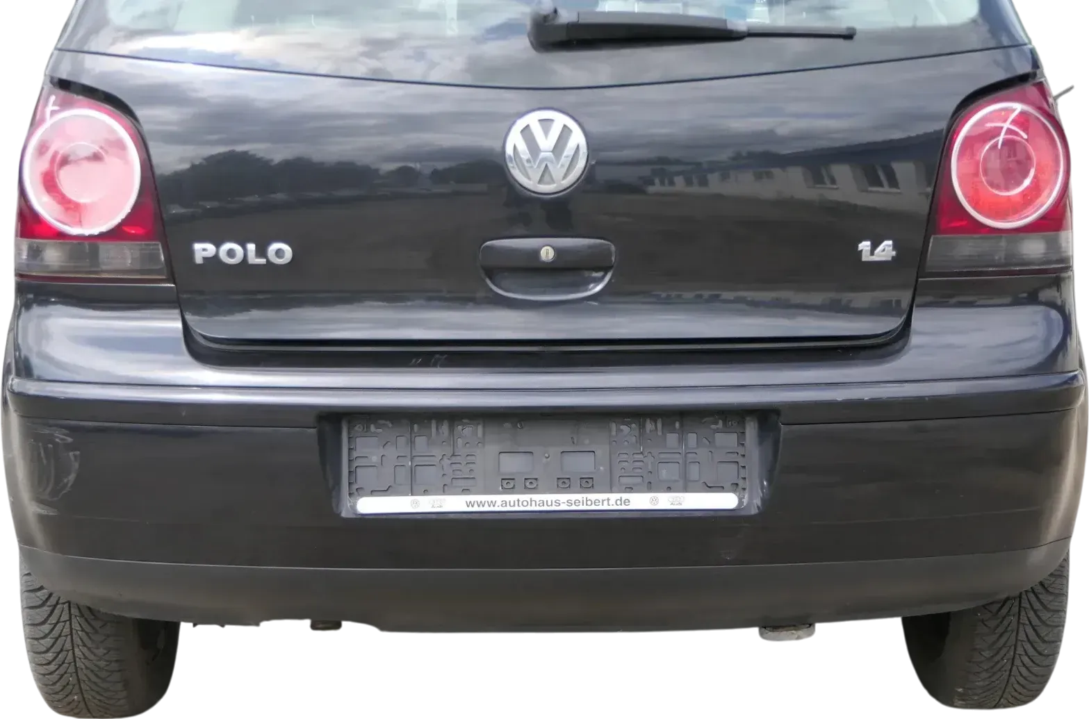 VW Polo 9N 9N3 Stoßstange Heckstoßstange hinten schwarz LC9Z Stoßfänger - Bild 1