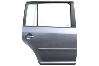 VW Touran 1T 1T3 Tür hinten rechts grau LD7X + Scheibe Platinum grey - Bild 1