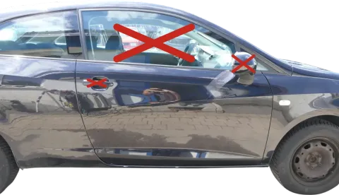 Ibiza 6J Tür vorne rechts Beifahrertür schwarz LC9Z 2/3-Türer - ohne Anbauteile