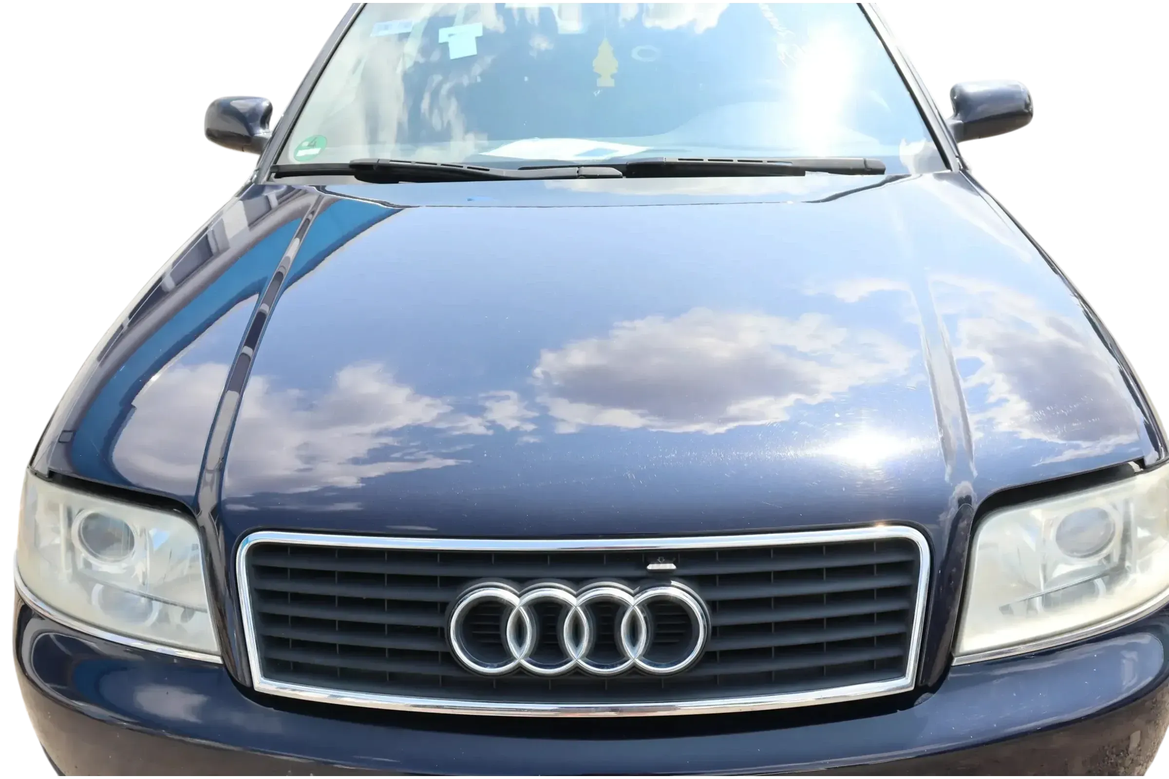 Audi A6 4B Motorhaube Klappe vorn Facelift (ab. Mitte 2002) blau LY5K ohne Grill - Bild 1