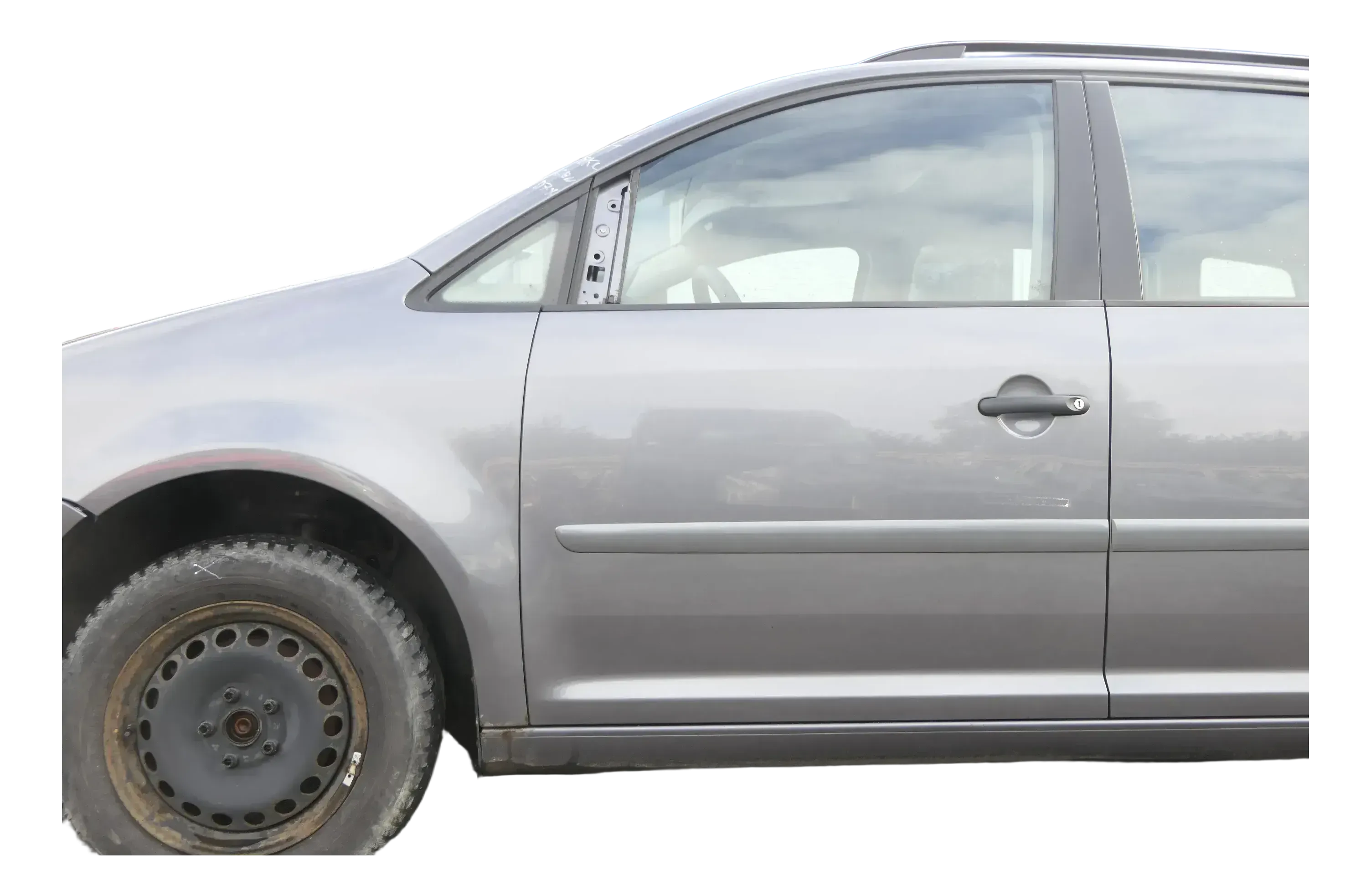 VW Touran 1T 1T3 Tür vorne links Fahrertür grau LD7X OHNE Anbauteile Cross - Bild 1