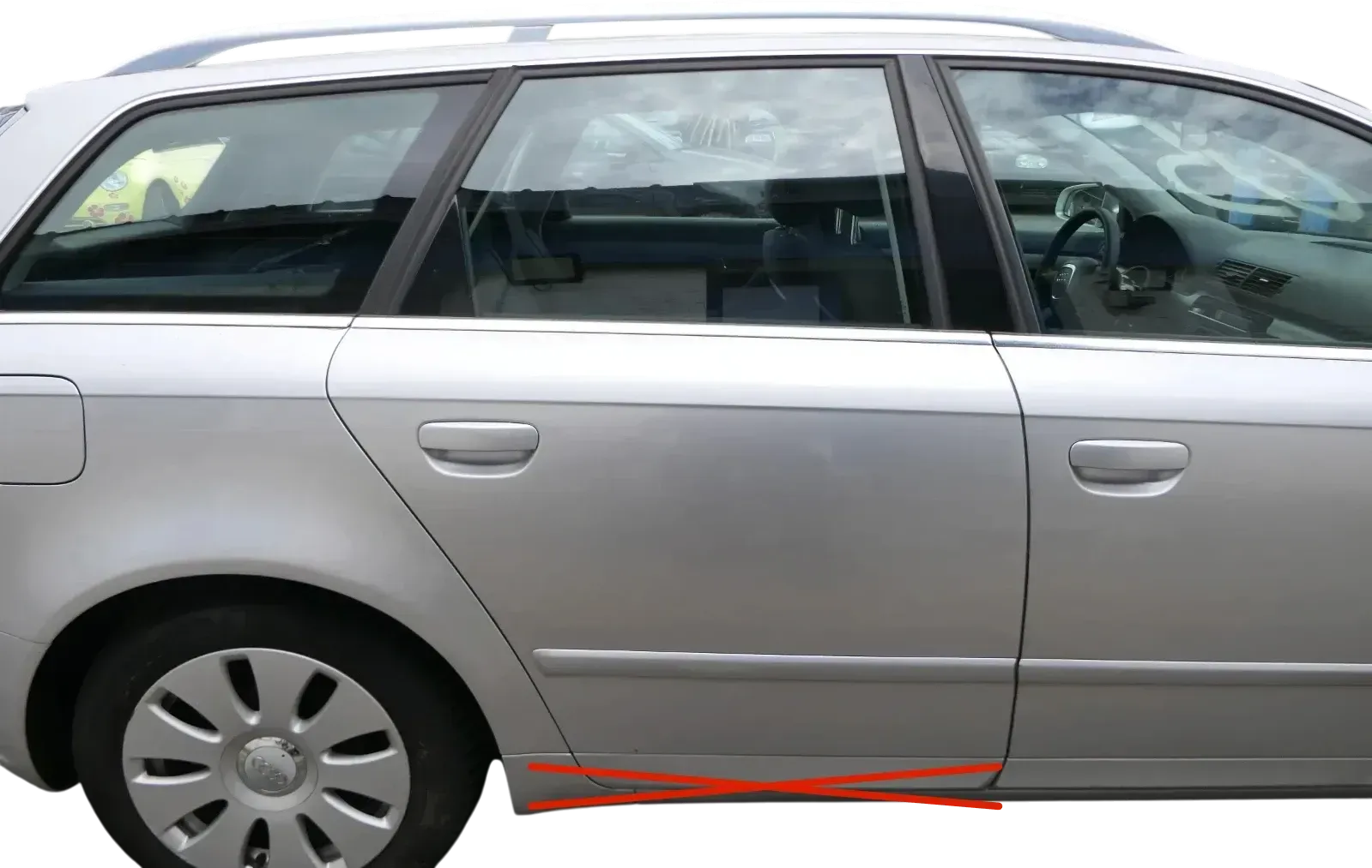 Audi A4 B7 8E Tür hinten rechts Kombi mit Scheibe blau LY5J + Rahmen Limo - Bild 1