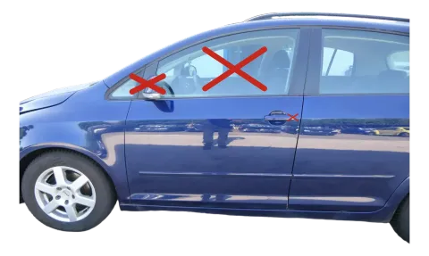 VW Golf Plus 5M Türblatt Tür vorne links Fahrertür blau LD5Q Türblatt +Rahmen