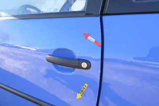 VW Lupo Seat Arosa Tür vorne links Fahrertür blau LR5A (mechanischer FH) - Bild 5