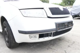 Skoda Fabia 6Y Stoßstange Stoßfänger vorne weiß LF9E 2000-2004 - Bild 6